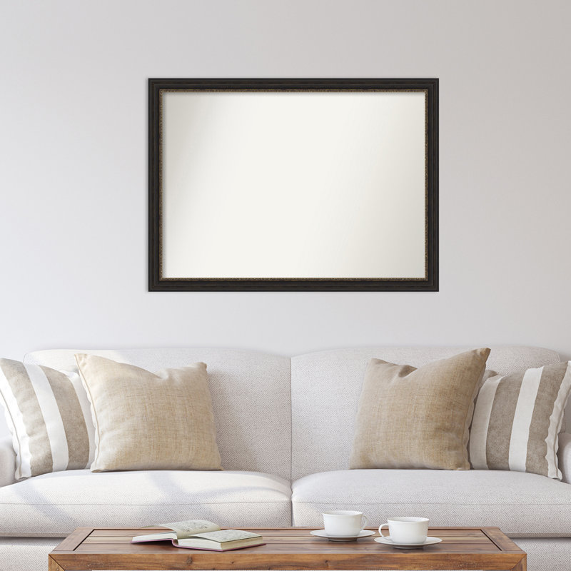 Wood Flat Wall Mirror, 18.2" H x 30.5" W
