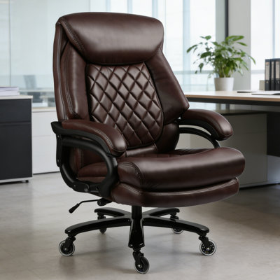 Premium Executive Chair With Spring-enhanced Cushion & Quiet 360° Rubber Wheels by Red Barrel Studio