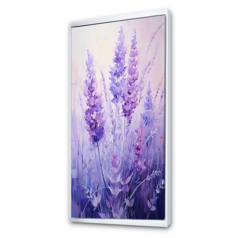 Lavande, sérénité, art floral, Cadre flottant blanc, 40" H x 30" W