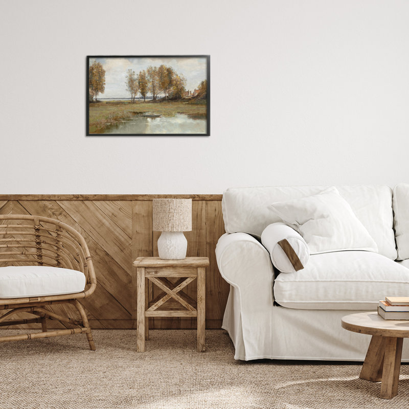 Giclée encadrée «A Peaceful Spot Landscape» par Amber Sterling, H 12 po x l 18 po, Giclée encadrée noir minuit