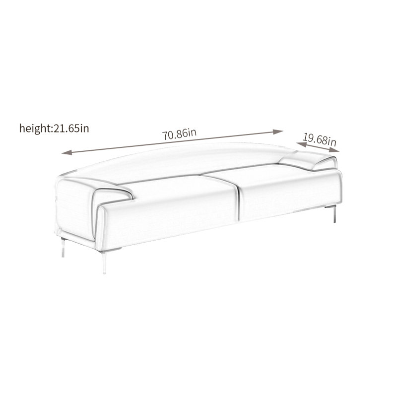 Minhchau Upholstered Benches in Faux Leather, 21.65" H x 70.86" W x 19.68" D, Cream