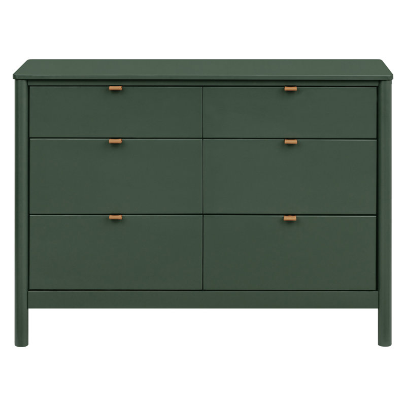 Bondi 6 Drawer Double Dresser, Green