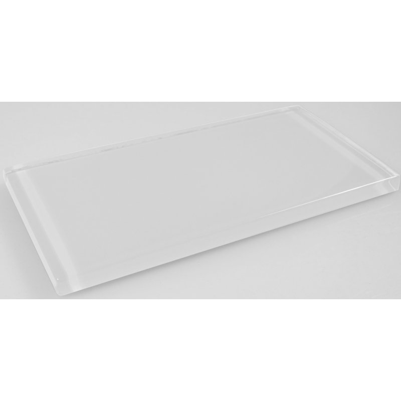 Metro 3 in. x 6 in. Glass Straight Edge Subway Wall & Pool Tile, Snow White