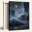 Ensemble de 1 tableau sur toile « Montagnes au clair de lune »-130457432-130457433