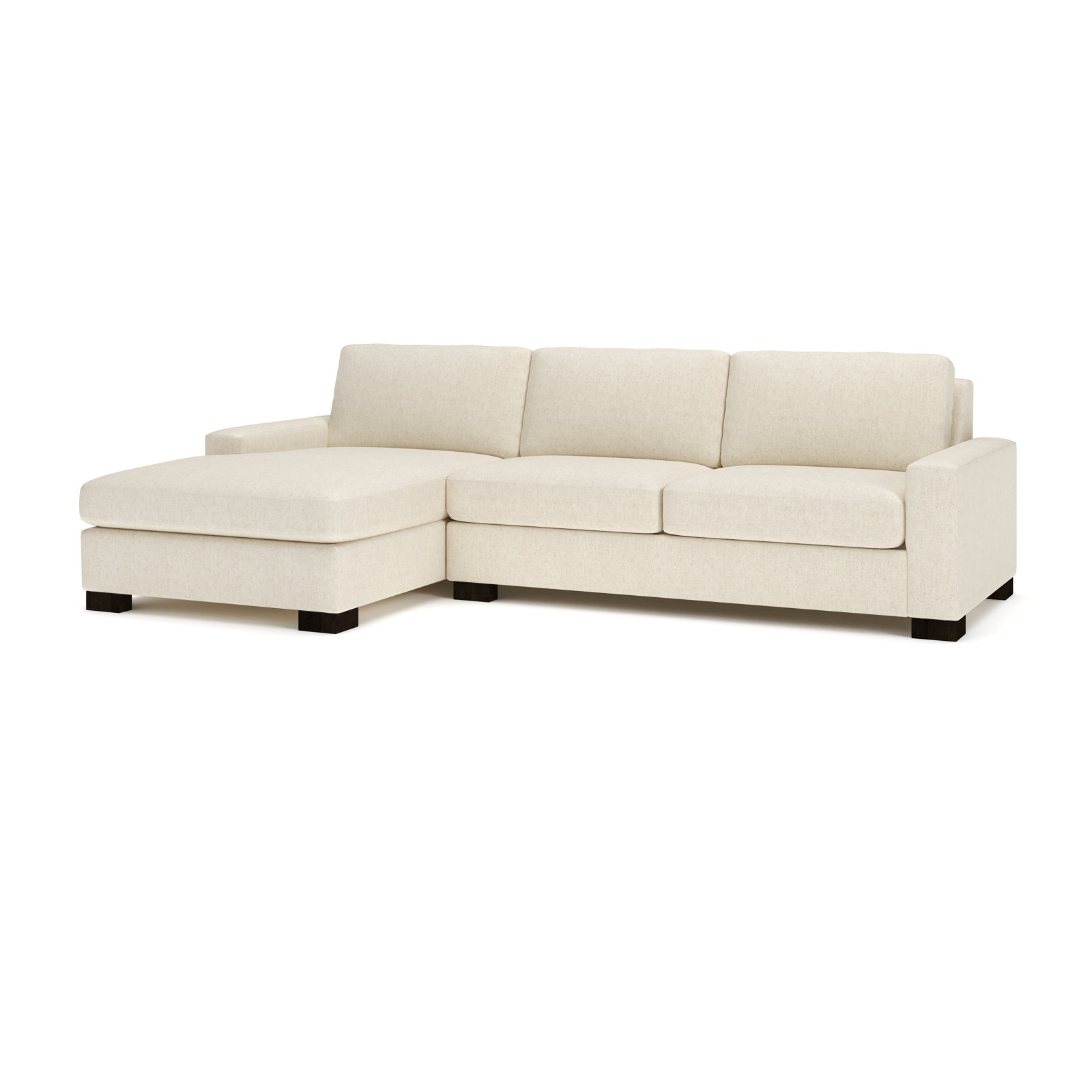 Jonie 115" 2-Piece Upholstered Chaise Sectional, Left Hand Facing, John Linen Sepia