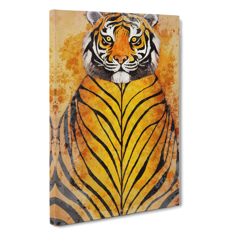 XC1022-4680X Tiger In Watercolour No.1 - Wrapped Canvas Print, 50cm H x 35cm W x 3cm D