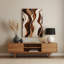 Art mural abstrait en métal beige 19-1968162927
