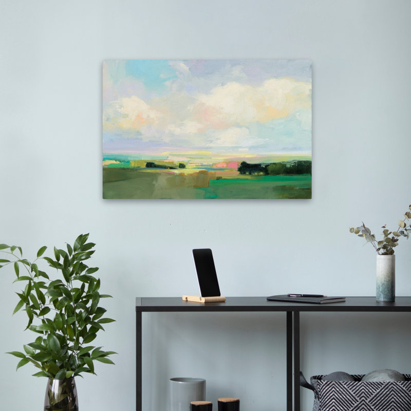 Abstrait et bleu ciel d'été I Art, H 16 po x l 24 po
