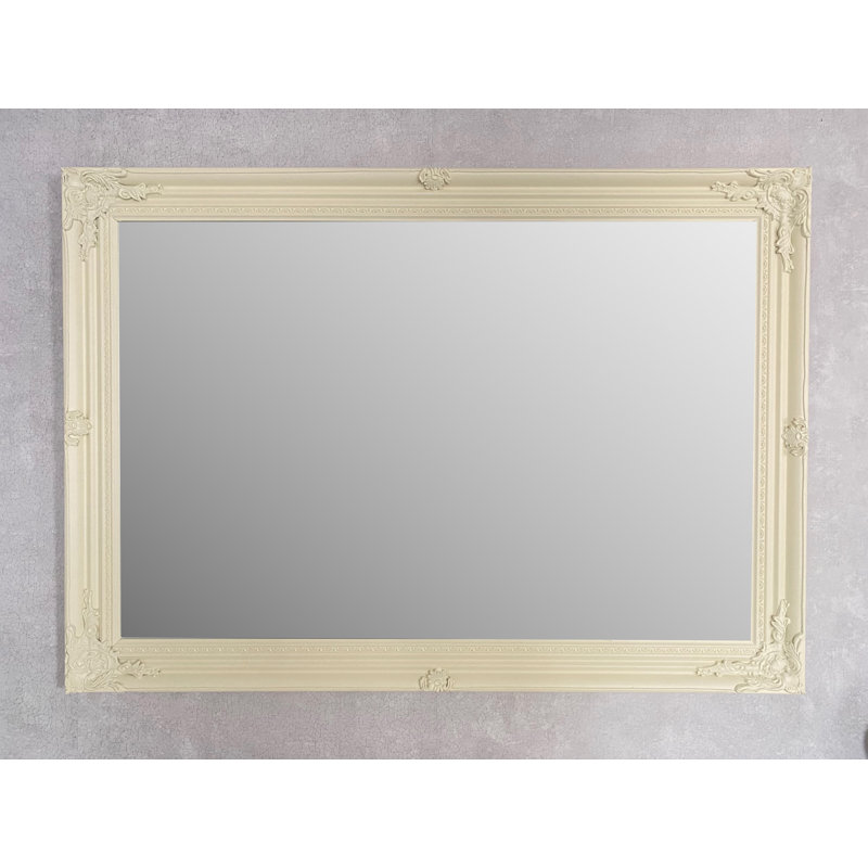 Blanche Solid Wood Framed Wall Mounted Accent Mirror, Cream