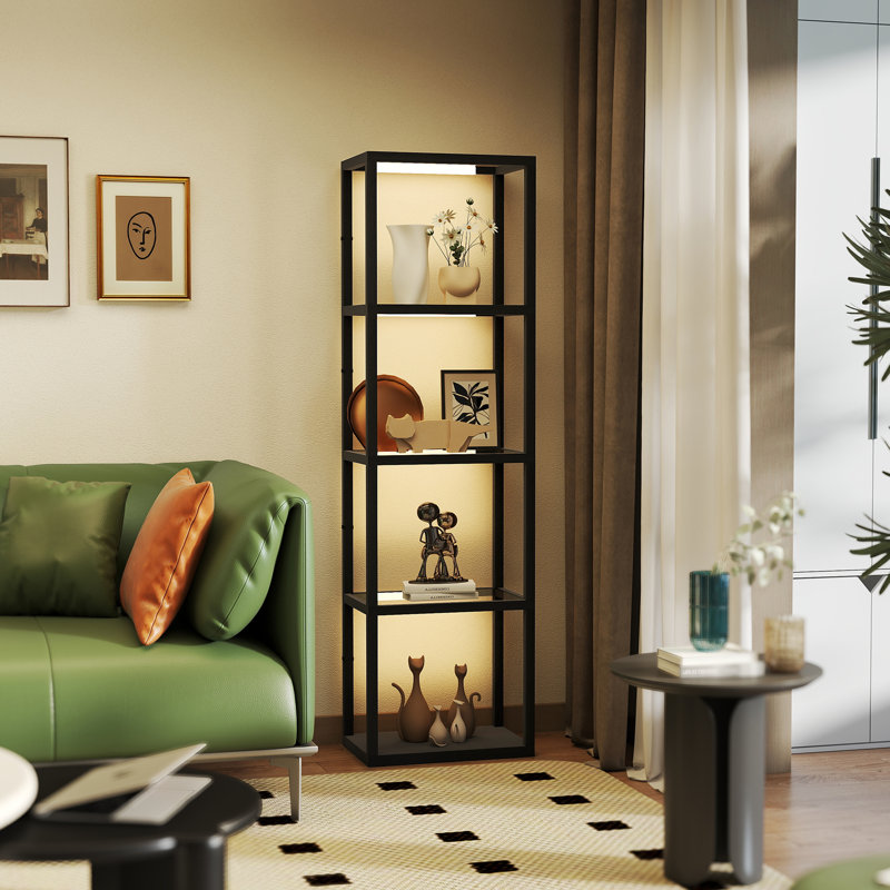 157cm Veneered LED Column Floor Lamp, Black