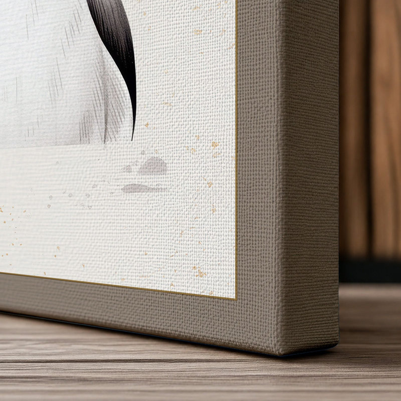 Fish on Pearl Boho - Wrapped Canvas, 36x24 - 91.4 x 61.0 cm, Taupe Border