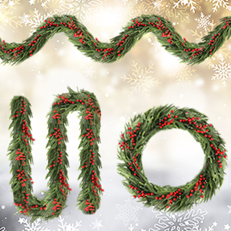 Faux Noël avec lumières DEL, 108 po de long, votre charme festif à la maison crée une ambiance