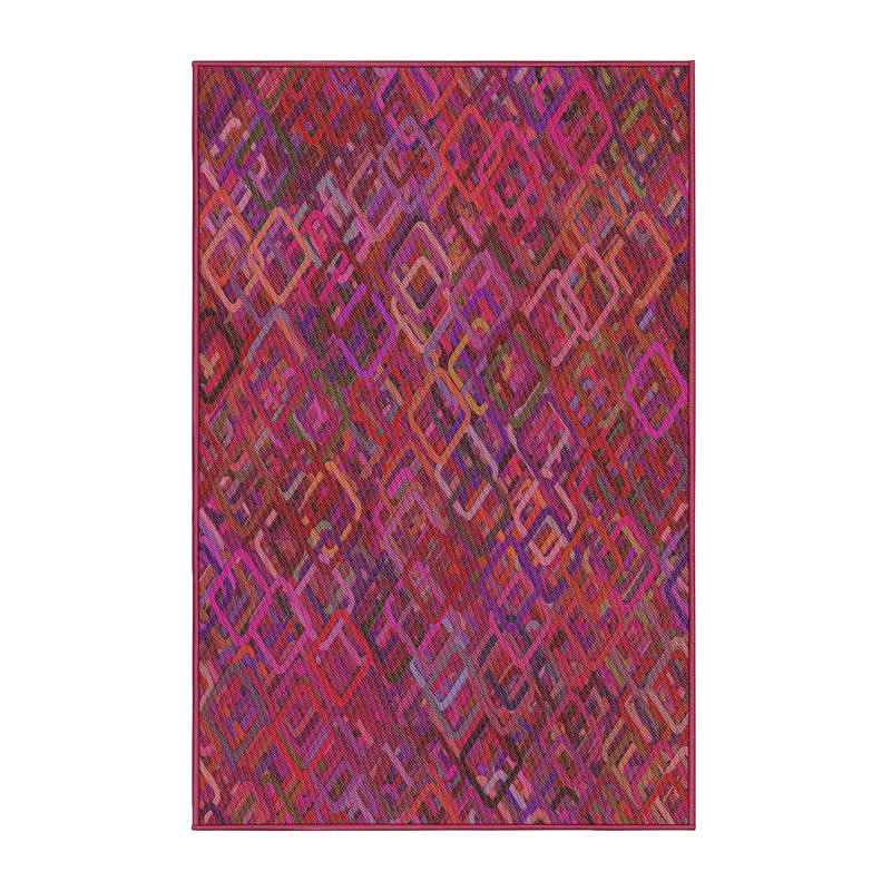 Tapis décoratif rose/rouge à motifs Siskiyou, Rectangle 4 pi x 6 pi