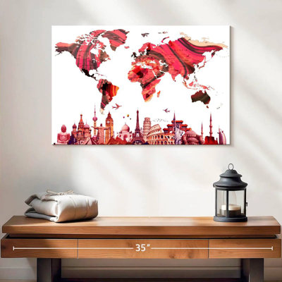 Aliaz Rose Abstract World Map