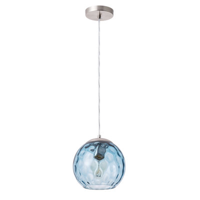 Luminaire suspendu sphère nickel à 1 lumière Abhaki