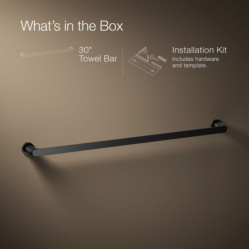Avid Towel Bar, 30"W, Matte Black