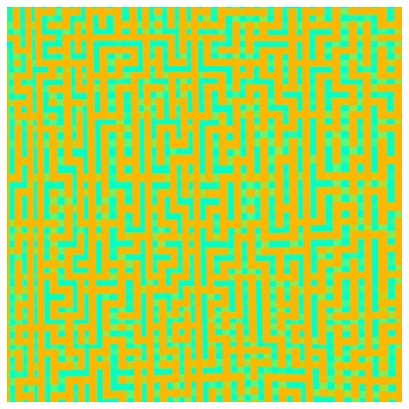 Édredon jaune à motif labyrinthe, Simple extra long