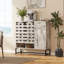 Armoire de style campagnard 44,3 po avec rangement, console de bar avec rangement, armoire de rangement rustique avec portes en treillis arquées et tiroir - pour le salon, la cuisine, le vestibule rétro