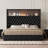 Queen Size Velvet Tufted Soft Bed Frame With USB Port And Night Light,52'' High Headboard With Rivet Decoration, Wing-Back Platform Bed With Headboard Shelf, Black-769682894-769682892