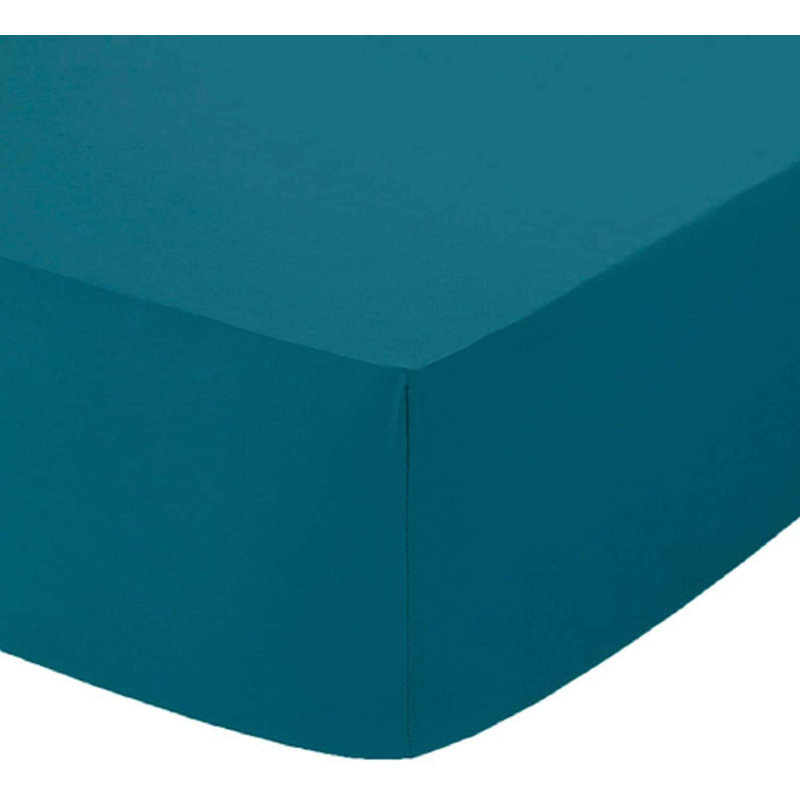 Agam Percale Fitted Sheet, Super King (6'), Teal