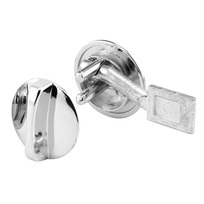 Concealed Latch Knob Set W/Flat Tip Bolt, Cast Zamak, Chrome Plated, Pack Of 1 Set