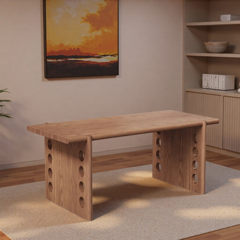 Bureau d'écriture en bois de frêne, Brun, H 29,52 po x l 70,86 po x P 31,49 po