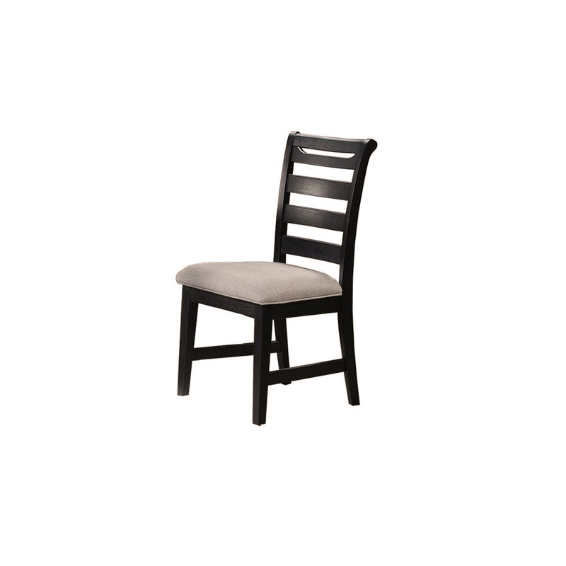 Ensemble de table de salle à manger 6 pièces de couleur noire et 4 chaises d'appoint 1 banc et coussins rembourrés en tissu Mobilier de salle à manger en bois massif