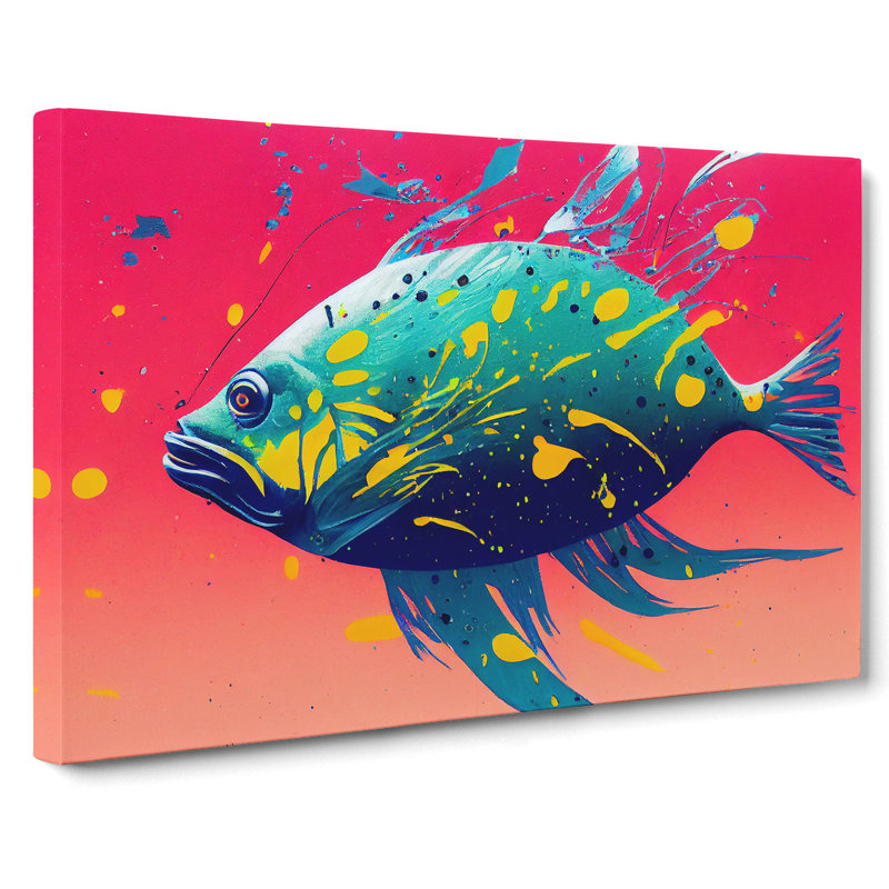 Fish Paint Splash Vol.5 Abstract - Wrapped Canvas, 35cm H x 50cm W x 3cm D
