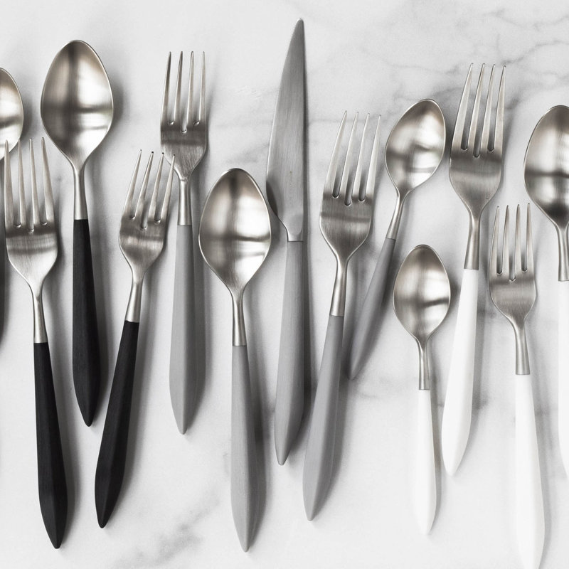 Service de table 5 pièces Ares, Argenté / gris pâle