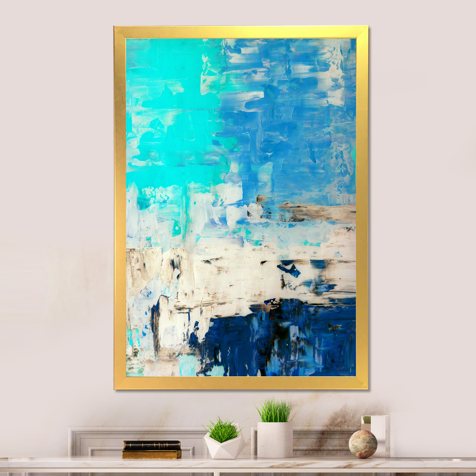 Wrought Studio Blue Meets Beige Abstract Art Modern & Contemporary