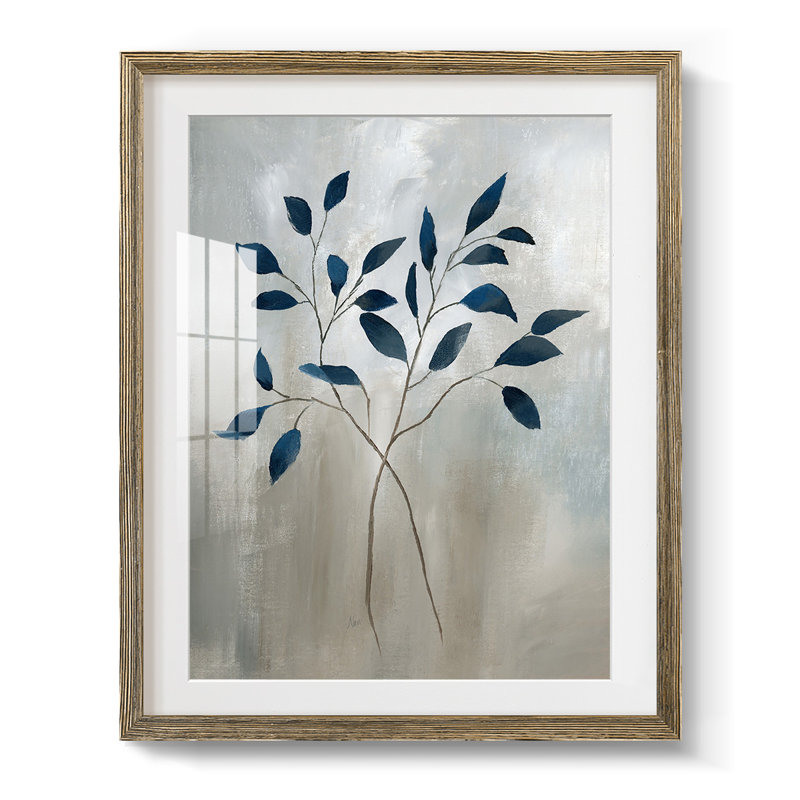 Green Shadows I, reproduction encadrée, Papier avec cadre noyer, Blanc