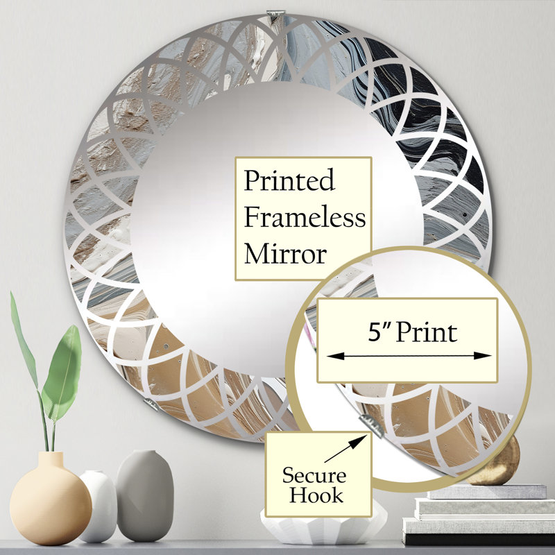 Neroli - Miroir mural moderne rond, 24 po x 24 po