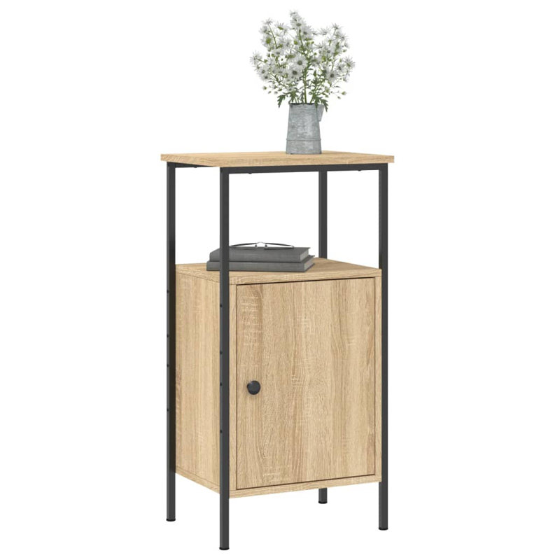 Hedger 41cm W Iron Bedside Table, Sonoma Oak, Individual