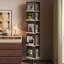 Bibliothèque rotative en bois massif Nut-Brown