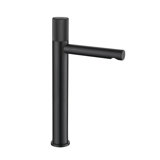 Metro Knurled Long Spout Bathroom Faucet - Vessel - 12" Brass