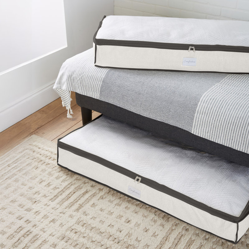  2 Pack Under Bed Storage Bags In Cashmere, Beige