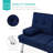 Latsia Modern Linen Convertible Futon Sofa Bed w/ Removable Armrests, Metal Legs, Cupholders-1547921043