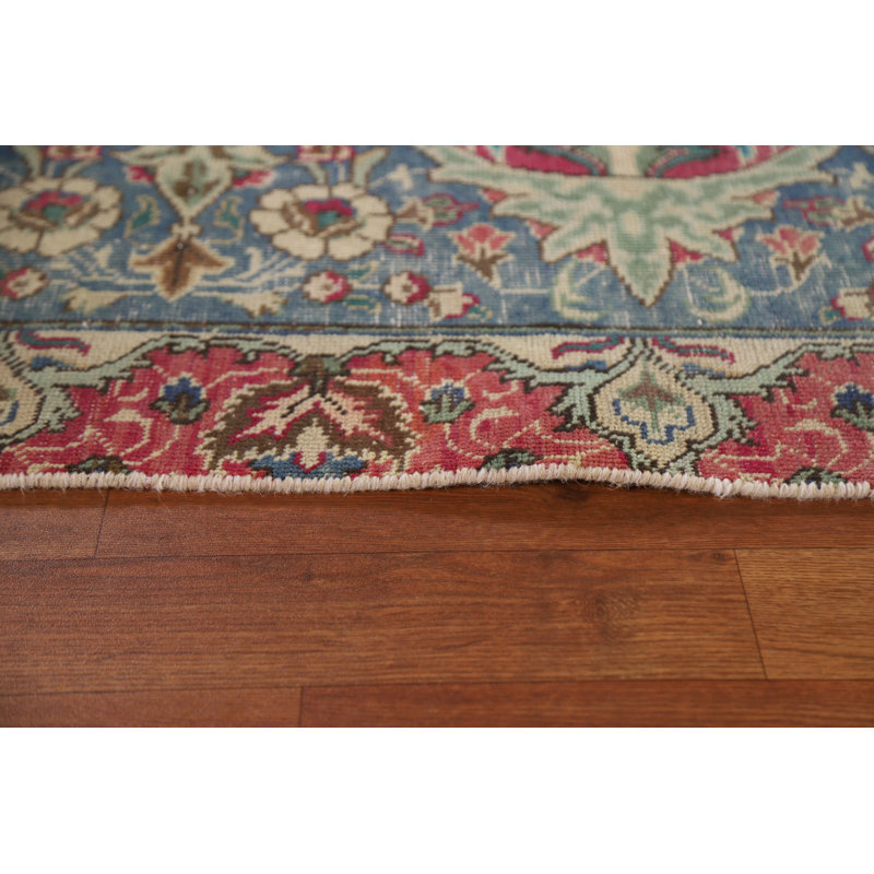 Tapis rose noué à la main de conception unique 4 pi 7 po x 6 pi 3 po Sushma