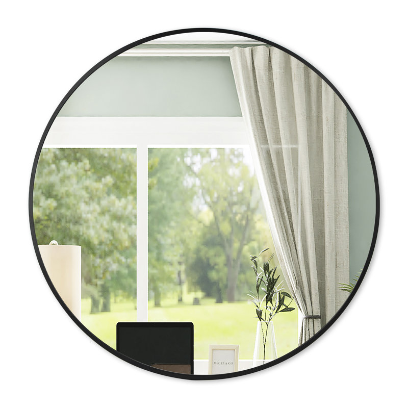 Miroir de salle de bain mural Lundys, 24 po x 24 po, Noir