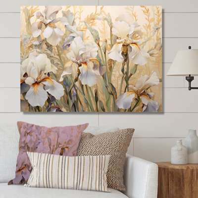 " Beige Minimalism Irises Radiant Petals IV "