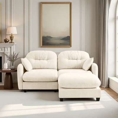  Suanne Cloud Sectional L-shaped Couch With Ottoman,soft Chenille Fabric, High-density Foam,fits Bedrooms Living Rooms Reading Nooks
