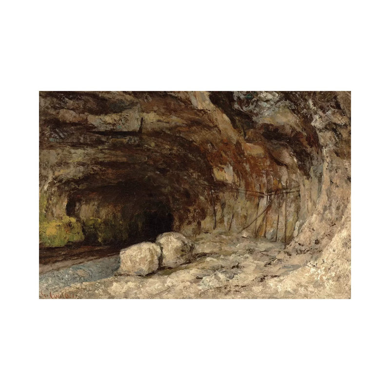 Grotto Of Sarrazine Near Nans-Sous-Sainte-Anne, C by Gustave Courbet - Wrapped Canvas Print, 45.72cm H x 66.04cm W x 1.91cm D