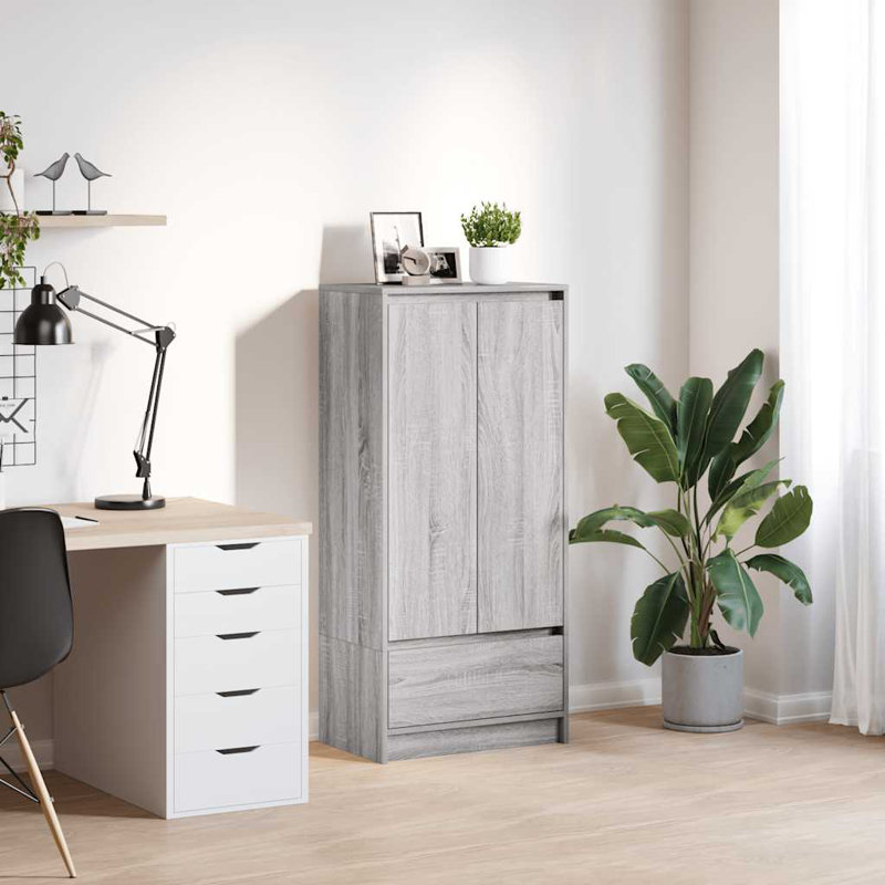 Cabinet With Drawer 55.5X34x119.5 Cm Engineered Wood, Grey Sonoma