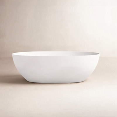 65" Freestanding Solid Surface Soaking Bathtub