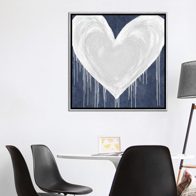 " Big Hearted White On Blue " by Lindsay Rodgers