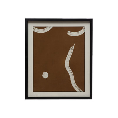 Décoration murale encadrée en bois et verre avec motif abstrait
