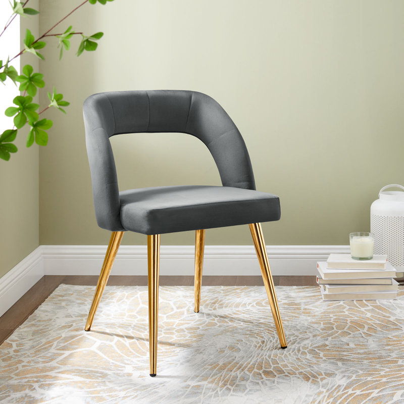 Modway Marciano Performance Velvet Dining Chair, Gray