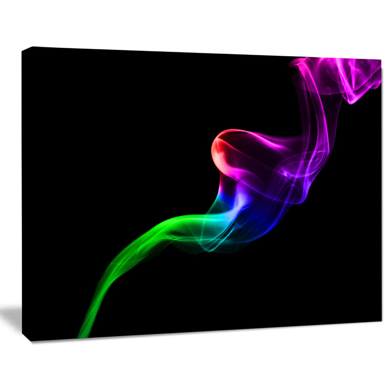 «Colorful Fractal Fire Design on Black», impression sur toile tendue, H 8 po x l 12 po