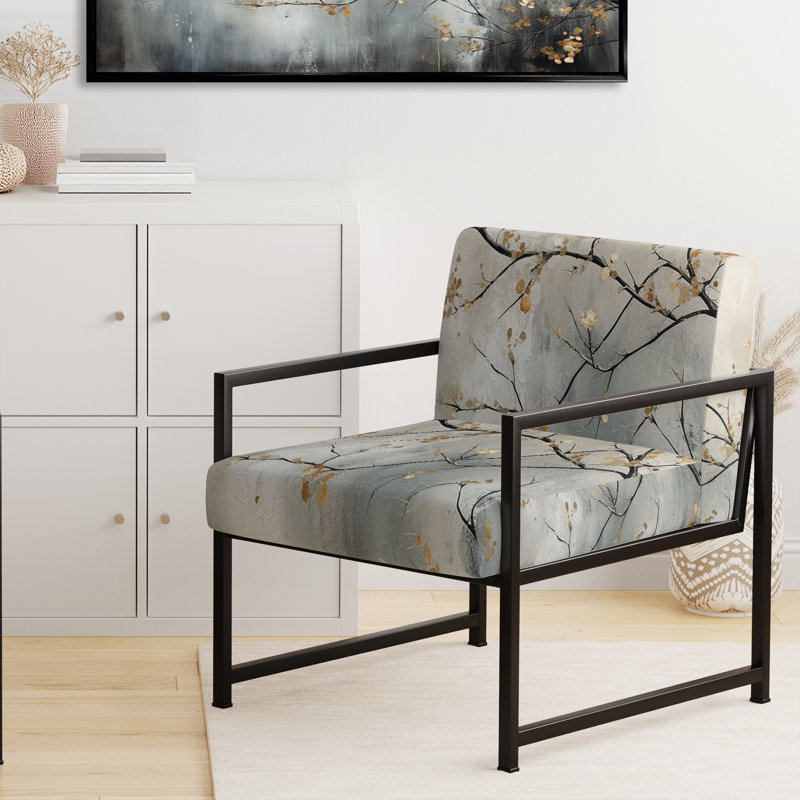 Chaise d'appoint en tissu Tree, Noir