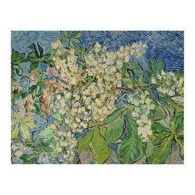 Wrapped Canvas Wall Art - Vincent van Gogh 'Blossoming Chesnut Branches' Wall Art for Living Room, Bedroom, or Office Décor - 18x24